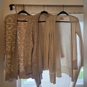 Cream and Tan Knit Cardigans